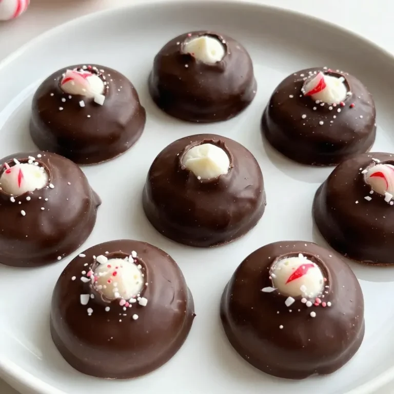 To make tasty homemade peppermint patties, you need the following: - 2 cups powdered sugar - 2 tablespoons cornstarch - 1/4 cup sweetened condensed milk - 1 teaspoon peppermint extract - 1/4 teaspoon vanilla extract - 1 cup dark chocolate chips (or semi-sweet) - 1 tablespoon coconut oil (or butter) You can easily swap some ingredients for others: - Use coconut cream instead of sweetened condensed milk for a dairy-free option. - If you don’t have peppermint extract, try using mint extract for a different flavor. - You can use white chocolate chips instead of dark chocolate for a sweeter taste. - Instead of coconut oil, you can use unsalted butter, which works well too. Choosing the best ingredients makes a big difference: - Look for pure peppermint extract. This ensures a strong and fresh flavor. - When buying chocolate chips, choose high-quality brands for the best melting and taste. - Fresh powdered sugar is key. Check for clumps; it should be light and fluffy. - Always choose organic ingredients when possible. They often have better flavor and quality. {{ingredient_image_1}} First, grab a large mixing bowl. Sift together 2 cups of powdered sugar and 2 tablespoons of cornstarch. This step helps make the patties smooth. Next, add 1/4 cup of sweetened condensed milk, 1 teaspoon of peppermint extract, and 1/4 teaspoon of vanilla extract. Use a spatula to mix everything well. Keep mixing until a dough forms. If the dough feels sticky, add more powdered sugar. Do this slowly until the dough is easy to handle. Now it's time to shape the patties. Divide the dough into small pieces. Each piece should be about 1 inch wide and 1/4 inch thick. Roll each piece into a rounded disc. Make sure the discs are flat for easy coating later. Once shaped, place them on a baking sheet lined with parchment paper. Put the baking sheet in the freezer for about 30 minutes. This will help the patties set and hold their shape. While the patties freeze, let's melt the chocolate. Take 1 cup of dark chocolate chips and mix it with 1 tablespoon of coconut oil in a microwave-safe bowl. Heat it in the microwave in 30-second bursts. Stir in between each burst until the chocolate is fully melted and smooth. After the patties are firm, dip each one into the melted chocolate. Make sure they are fully coated. Let any extra chocolate drip off. Place the coated patties back on the parchment-lined sheet. If you want, sprinkle crushed peppermint candies on top before the chocolate sets. Finally, let the patties sit at room temperature or in the fridge until the chocolate hardens. To get the right texture for your peppermint patties, you want a smooth dough. Start by sifting the powdered sugar and cornstarch well. This step helps break up clumps and makes mixing easier. When you add the sweetened condensed milk and extracts, mix until a dough forms. If it feels sticky, add powdered sugar bit by bit. You want it to be soft but not too wet. Avoid overmixing the dough. If you mix too long, it can become tough. Also, don't skip freezing the shaped patties. This step helps the chocolate stick better. If the chocolate is too hot, it can melt the patties. Let the chocolate cool a bit before dipping. Lastly, make sure to coat each patty fully, so every bite is rich with flavor. To boost flavor, try adding a bit more peppermint extract. Just a drop can make a big difference. For a fun twist, sprinkle crushed peppermint candies on top before the chocolate hardens. This adds a crunchy texture and looks great. You can also use white chocolate instead of dark for a different taste. Don’t be afraid to experiment; your unique touch can make these treats even better! Pro Tips Chill the Dough: Ensuring the dough is well-chilled before shaping makes it easier to work with and helps the patties hold their shape during the chocolate coating process. Quality Chocolate Matters: Using high-quality chocolate will enhance the overall flavor of the patties. Look for chocolate with a cocoa content of at least 60% for a richer taste. Experiment with Flavors: Feel free to customize your peppermint patties by adding different extracts such as orange or almond for a unique twist on the classic flavor. Storage Tips: Store your peppermint patties in an airtight container in the refrigerator for up to two weeks. They can also be frozen for longer storage; just separate layers with parchment paper. {{image_2}} You can change the peppermint flavor to fit your taste. If you want a stronger taste, add more peppermint extract. Start with an extra 1/4 teaspoon. For a milder flavor, reduce it to 1/2 teaspoon. You can also mix in other extracts. Almond or orange extract can bring a fun twist. The type of chocolate you use can change the taste of your patties. Dark chocolate gives a rich, bold flavor. If you prefer something sweeter, use semi-sweet chocolate. You can even try milk chocolate for a creamier taste. For a fun twist, use white chocolate too. Just remember to adjust the sweetness of your filling if you choose milk or white chocolate. Get creative with flavors! You can add a hint of coconut or even coffee. To do this, mix in 1 tablespoon of coconut cream or coffee extract into the dough. You can also try adding crushed candies or zest from citrus fruits, like lemon or lime. These little changes can take your peppermint patties to a new level. Enjoy experimenting! To keep your homemade peppermint patties fresh, store them in an airtight container. This will help prevent them from drying out. I recommend placing a piece of parchment paper between layers. This step keeps the patties from sticking together. You can store them at room temperature or in the fridge. If you choose the fridge, allow them to come to room temp for the best taste. Homemade peppermint patties can last about one week at room temperature. If you store them in the fridge, they can stay fresh for up to two weeks. Just make sure they stay in an airtight container. If you see any signs of melting or changes in texture, it's best to discard them. Freezing is a great option if you want to save some for later. To freeze, place the patties in a single layer on a baking sheet. Freeze them for about 30 minutes until firm. Then, transfer them to a freezer-safe container. They can last up to three months in the freezer. When you're ready to enjoy them, let them thaw in the fridge or at room temperature. This method keeps your peppermint patties tasty and fresh! Yes, you can make them vegan! Replace sweetened condensed milk with a plant-based option, like coconut cream or almond milk. Use dairy-free chocolate chips to coat the patties. Be sure to check the labels for vegan-friendly choices. To lower the sweetness, reduce the powdered sugar. Start by using 1.5 cups instead of 2 cups. You can also add a pinch of salt to balance the flavors. Another option is to use dark chocolate with a higher cocoa content, which will add a nice depth and reduce the overall sweetness. Absolutely! Many ingredients in this recipe are already nut-free. Just ensure your chocolate chips and any flavorings do not contain nuts. You can also use coconut oil or butter for coating, both of which are nut-free. Always check labels to avoid hidden allergens. In this article, we explored how to make delicious homemade peppermint patties. We covered the key ingredients, step-by-step instructions, and helpful tips for perfecting your treats. You learned about variations you can try and how to store your patties for best results. Homemade peppermint patties are fun and tasty. With simple swaps and tricks, you can make them just right for you. Remember, practice makes perfect. Enjoy your sweet creations during any season!
