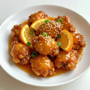 To make delicious sticky orange chicken, you need simple ingredients. Here&rsquo;s what you will need: - 1 lb (450g) boneless chicken thighs, cut into bite-sized pieces - 1/2 cup cornstarch - 1/4 cup vegetable oil (for frying) - 1/4 cup honey - 1/2 cup orange juice (freshly squeezed for best flavor) - Zest of 1 orange - 3 tablespoons soy sauce (low sodium) - 1 tablespoon rice vinegar - 2 cloves garlic, minced - 1 inch fresh ginger, minced - 1 teaspoon sesame oil These ingredients create a sweet and tangy flavor that makes this dish stand out. Adding garnishes makes your sticky orange chicken look great. You can use: - 1 tablespoon sliced green onions - Sesame seeds These garnishes add color and texture to your dish. They make it more appealing and tasty. You might not have every ingredient at home. Here are some easy swaps: - Replace chicken thighs with chicken breasts for a leaner option. - Use agave syrup instead of honey for a vegan choice. - If you lack fresh ginger, try using ground ginger. Just use less! - For a gluten-free option, choose tamari instead of soy sauce. These substitutions keep the flavor while meeting different needs. {{ingredient_image_1}} First, start with boneless chicken thighs. Cut them into bite-sized pieces. In a large bowl, add the chicken and toss it with cornstarch. Make sure every piece is well coated. This step is key for a crispy result. Coating the chicken helps it fry better and adds texture. Next, heat the vegetable oil in a large skillet or wok. Use medium-high heat until the oil shimmers. Carefully add the chicken in batches. Don&rsquo;t overcrowd the pan; this keeps the chicken crispy. Fry each piece for about 4 to 5 minutes per side. Look for a golden-brown color. Once done, remove the chicken and let it drain on paper towels. For the sauce, grab a separate bowl. Whisk together honey, orange juice, and orange zest. Add soy sauce, rice vinegar, minced garlic, and ginger. Mix well until smooth. This sauce gives the dish its sticky and sweet flavor. Now, pour the sauce mixture into the same skillet used for frying. Bring it to a simmer over medium heat. Add the fried chicken and stir gently. Cook for 2 to 3 more minutes to let the sauce thicken. Finish by drizzling sesame oil over the chicken for extra flavor. To get crispy orange chicken, start with cornstarch. Coat each chicken piece well. This helps form a crunchy crust. Heat the oil until it shimmers. Fry the chicken in small batches. This way, it cooks evenly and gets crispy. Don&rsquo;t overcrowd the pan. Let the chicken rest on paper towels to drain excess oil. This keeps it crispy. To boost the sauce flavor, use fresh ingredients. Fresh orange juice gives the best taste. Don&rsquo;t skip the orange zest; it adds great aroma. Garlic and ginger bring warmth and depth. For extra spice, add a pinch of red pepper flakes. You can also mix in a splash of lime juice for a tangy twist. This makes the sauce even more lively. One common mistake is not coating the chicken well. Make sure every piece is covered in cornstarch. Another mistake is cooking at too low a heat. This can lead to soggy chicken. Always heat the oil before adding the chicken. Lastly, avoid stirring too much while frying. Let the chicken brown nicely before flipping. This ensures a great texture and flavor. Pro Tips Coat the Chicken Well: Ensure the chicken pieces are thoroughly coated in cornstarch for a perfect crispy texture when fried. Control the Heat: Maintain medium-high heat when frying to achieve a golden brown crust without burning the chicken. Use Fresh Ingredients: Freshly squeezed orange juice and zest elevate the flavor of the sauce, making it more aromatic and delicious. Let the Sauce Thicken: Allow the sauce to simmer with the chicken for a few minutes to enhance the sticky texture and flavor. {{image_2}} To make a spicy version, add red pepper flakes or sriracha to the sauce. Start with 1 teaspoon of red pepper flakes. Mix this into the sauce when you whisk together the honey, orange juice, and other ingredients. Taste and adjust as needed. The heat will balance well with the sweetness of the honey and orange. This twist adds a fun kick to your dish. You can make a baked version for a lighter meal. Instead of frying the chicken, coat it in cornstarch. Place the chicken on a baking sheet lined with parchment paper. Bake at 400&deg;F (200&deg;C) for about 20-25 minutes. Flip the chicken halfway through for even cooking. Then, toss the baked chicken in the sauce just like before. This keeps the flavor while reducing the oil. If you prefer a vegetarian option, swap the chicken with tofu or tempeh. Cut the tofu into bite-sized cubes and press to remove excess moisture. Coat the tofu in cornstarch and fry or bake it until crispy. Use the same delicious orange sauce to coat the tofu. This option gives you all the flavor without meat, making it perfect for vegetarians. After cooking your sticky orange chicken, let it cool first. Store leftovers in an airtight container. Keep the chicken in the fridge for up to three days. Make sure to separate any sauce to keep the chicken crispy. If you mix it with the sauce, the chicken will get soggy. To reheat, use a skillet over medium heat. Add a touch of oil to keep it moist. Heat the chicken for about five minutes. Stir it often until it's warm all the way through. You can also microwave it, but the chicken may not stay crispy. Cover it with a damp paper towel and heat in 30-second bursts. You can freeze sticky orange chicken for up to three months. Place it in a freezer-safe container. Make sure to label it with the date. To thaw, move it to the fridge overnight before reheating. This keeps the chicken juicy and flavorful. Just remember, freezing may change its texture slightly. To reduce the sweetness, cut back on honey. Use just 2 tablespoons instead of 1/4 cup. You can also add more soy sauce to balance the flavors. Try adding a splash of extra vinegar for some tang. This will help create a more savory dish without losing its flavor. Yes, you can prepare parts of the recipe in advance. Cook the chicken and make the sauce ahead of time. Store them separately in the fridge. When ready to eat, reheat the chicken and mix it with the sauce. This way, the chicken stays crispy and the sauce remains fresh. Sticky Orange Chicken tastes great with various sides. Here are some ideas: - Steamed white rice or jasmine rice - Fried rice with veggies - Stir-fried broccoli or green beans - Asian-style slaw for a crunchy bite These sides complement the chicken and enhance your meal experience! You learned how to make sticky orange chicken from scratch. We covered key ingredients and helpful tips for perfect results. You also discovered tasty variations and proper storage methods. Keeping these steps in mind will help you cook a meal that impresses everyone. Use this recipe to master sticky orange chicken and enjoy cooking! The best food brings joy, so get started today.
