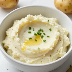 - 2 pounds Yukon Gold potatoes, peeled and cubed - 4 tablespoons unsalted butter, plus extra for serving - 1/2 cup heavy cream (or milk for a lighter option) - 4 cloves garlic, minced - 1 teaspoon dried thyme - 1 teaspoon fresh rosemary, chopped - Salt and pepper to taste - Chives, finely chopped for garnish - You can use Russet or red potatoes instead of Yukon Gold. - For a dairy-free option, try almond milk or coconut cream. - Fresh herbs add brightness; use 3 times more than dried herbs. I love Yukon Gold potatoes for their creamy texture. They mash up beautifully and absorb flavors well. The unsalted butter adds richness, while heavy cream makes them smooth. If you're watching calories, milk works great too. Fresh garlic gives these potatoes a bold taste. I recommend using four cloves for a strong flavor. Thyme and rosemary add an earthy touch. If you want a lighter flavor, feel free to cut back on the herbs. Chives not only look pretty but also add a mild onion flavor. You can sprinkle them on top before serving for that fresh finish. This simple ingredient list makes the dish easy yet very tasty! {{ingredient_image_1}} Start by filling a large pot with water. Add a generous amount of salt. This step is key! Salting the water helps flavor your potatoes. Bring the water to a boil. Once boiling, add the cubed Yukon Gold potatoes. Cook them until they are tender, which takes about 15 to 20 minutes. You can check doneness by poking a potato with a fork. If it slides off easily, they are ready. While your potatoes cook, let&rsquo;s make the garlic butter. In a small saucepan, melt 4 tablespoons of unsalted butter over medium heat. Once it&rsquo;s melted, add the minced garlic. This will add a lovely fragrance to your dish. Saut&eacute; the garlic for about 1 to 2 minutes. Be careful not to burn it! If garlic turns brown, it can taste bitter. Keep stirring gently until it&rsquo;s just fragrant. Once your potatoes are cooked, drain them well and return them to the pot. Now, pour the melted garlic butter over the potatoes. Add in 1/2 cup of heavy cream (or milk if you prefer). Toss in the dried thyme, chopped rosemary, salt, and pepper. For mashing, use a potato masher or a hand mixer. Mash the potatoes until smooth and creamy. If they seem too thick, adjust the cream to get your desired consistency. Taste your mixture and adjust the seasoning as needed. Finally, serve hot, topped with a pat of butter and a sprinkle of fresh chives. Enjoy your buttery herb garlic mashed potatoes! For creamy mashed potatoes, choose Yukon Gold potatoes. They have a rich flavor and smooth texture. Use a potato masher or a hand mixer to get the right consistency. When you mash, do it gently. Over-mashing can make them gummy. To avoid lumps, ensure your potatoes are fully cooked. Boil them until they are fork-tender. Drain well to remove excess water. Adding warm cream and butter helps create a silky finish. You can boost the flavor with fresh herbs. Try adding parsley, dill, or basil. Each herb brings a unique taste. For a kick, add a dash of cayenne pepper or smoked paprika. Balancing flavors is key. Taste as you mix. Adjust salt and pepper as needed. A squeeze of lemon juice can add brightness and depth. Mashed potatoes pair well with many dishes. Serve them alongside roasted meats or grilled vegetables. They make a great base for stews and gravies. For gatherings, get creative. Serve in individual bowls with a dollop of butter on top. You can also make a mashed potato bar with toppings like cheese, bacon bits, or green onions. Let guests customize their plates for extra fun! Pro Tips Use Yukon Gold Potatoes: They have a creamy texture and buttery flavor that make them perfect for mashed potatoes. Don't Over-Mash: For the best texture, mash just until creamy. Over-mashing can lead to gummy potatoes. Warm Your Cream: Heating the cream or milk before adding it to the potatoes helps to keep them hot and enhances the flavor. Season Gradually: Taste as you go! Adjust salt and pepper gradually to ensure balanced seasoning. {{image_2}} You can switch up herbs to change the flavor. An Italian herb blend adds a nice twist. Use oregano, basil, and thyme for a fresh taste. For a classic approach, stick with garlic and parsley. This combo is simple yet full of flavor. It brings a bright note to your mashed potatoes. If you want a lighter mash, try Greek yogurt. It gives a nice tang and cuts calories. You can also use cream cheese for extra richness. This addition makes the potatoes super creamy and indulgent. Adjust the amount to fit your taste. Want to make cheesy garlic mashed potatoes? Add shredded cheese like cheddar or Parmesan. It melts into the mash, making it creamy and savory. Another fun option is roasted garlic. Roasting softens the garlic and gives a sweet, deep flavor. Just add it to the mix when you mash the potatoes. To store leftovers, let the mashed potatoes cool. Place them in an airtight container. You can use glass or plastic containers with tight lids. This keeps the potatoes fresh and prevents odors from other foods. To reheat without losing texture, use the stovetop. Add a splash of milk or cream. Stir gently over low heat until warmed through. You can also use the microwave, but cover the dish to retain moisture. For long-term storage, you can freeze the mashed potatoes. Scoop them into freezer-safe bags. Flatten the bags for easy stacking. They can last up to three months in the freezer. Leftovers can last about three to five days in the fridge. Look for signs of spoilage, like an off smell or discoloration. If the mashed potatoes seem dry or hard, it's best to toss them. Always trust your senses when checking food freshness. Yes, you can make these mashed potatoes ahead of time. To do this, follow these best practices: - Prepare the mashed potatoes as directed. - Allow them to cool completely. - Transfer the potatoes to an airtight container. - Store them in the fridge for up to two days. - When ready to serve, reheat gently on the stove or in the microwave. - Add a splash of cream or milk to restore creaminess. This way, you save time and still serve a tasty dish. Yukon Gold potatoes are best for mashed potatoes. They are creamy and buttery. Here&rsquo;s a quick comparison of potato varieties: - Yukon Gold: Creamy, buttery flavor; great for mashing. - Russet: Fluffy and dry; absorbs liquid well but can be less creamy. - Red Potatoes: Waxy texture; good for a chunkier mash. - Fingerling Potatoes: Unique shape; adds visual interest but less traditional. For the best results, stick with Yukon Gold or Russet. You can easily make these mashed potatoes vegan. Here are some suggestions for dairy alternatives: - Butter: Use vegan butter or olive oil. - Cream: Substitute with unsweetened almond milk or coconut cream. For complements to vegan versions, add fresh herbs like parsley or green onions. You can also mix in nutritional yeast for a cheesy flavor. Enjoy your creamy vegan mash! This post covered making perfect mashed potatoes from scratch. We explored ingredients like Yukon Gold potatoes and garlic, plus tips for creamy texture. Substitutions and variations offered new ways to customize your dish. We also discussed proper storage and reheating to keep leftovers tasty. In the end, enjoy the journey of creating this beloved side dish. With practice, you'll master it and impress everyone at your table. Happy cooking!