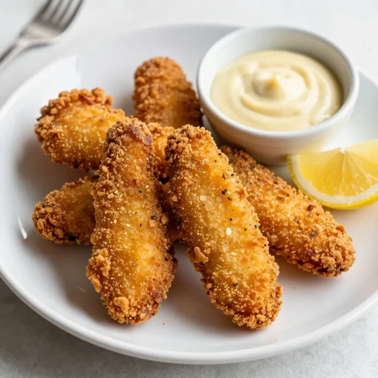 To make tasty buttermilk fried chicken tenders, you need a few key items. Here’s what you’ll need: - 1 pound chicken tenderloins - 1 cup buttermilk - 1 teaspoon garlic powder - 1 teaspoon onion powder - 1 teaspoon paprika - 1 teaspoon black pepper - 1 teaspoon salt - 1 cup all-purpose flour - 1/2 cup cornstarch - 1 teaspoon baking powder - Vegetable oil, for frying These ingredients work together to create a crispy and flavorful coating. The buttermilk adds moisture and flavor. The spices give the chicken a nice kick. For the seasoning blend, you will mix garlic powder, onion powder, paprika, black pepper, and salt into the buttermilk. Each spice plays its part. - Garlic powder adds a nice aroma. - Onion powder gives a hint of sweetness. - Paprika adds color and a smoky flavor. - Black pepper adds a bit of heat. - Salt enhances all the flavors. This blend makes your chicken tender and full of taste. Don't skip this step; it makes a big difference! If you want to switch things up, there are options. Here are a few ideas: - Chicken: You can use chicken breasts instead of tenderloins. Just cut them into strips. - Buttermilk: If you don’t have buttermilk, mix milk with a bit of vinegar. Let it sit for a few minutes to sour. - Flour: For a gluten-free option, use almond flour or a gluten-free flour blend. - Spices: Feel free to add cayenne pepper for heat or Italian herbs for a different flavor. These alternatives keep the dish fresh and fun. Experiment and find what you love best! {{ingredient_image_1}} Start by making the buttermilk marinade. In a large bowl, mix 1 cup of buttermilk, 1 teaspoon of garlic powder, 1 teaspoon of onion powder, 1 teaspoon of paprika, 1 teaspoon of black pepper, and 1 teaspoon of salt. Whisk this mixture well until it is smooth. This blend adds flavor and tenderizes the chicken. Next, add 1 pound of chicken tenderloins to the bowl. Make sure each piece is fully submerged in the buttermilk. Cover the bowl with plastic wrap and refrigerate it for at least 1 hour. If you have more time, letting it sit overnight gives even better flavor. Once the chicken has marinated, it's time to dredge it. In another bowl, mix together 1 cup of all-purpose flour, 1/2 cup of cornstarch, and 1 teaspoon of baking powder. Stir this mixture well to combine. Take the chicken out of the fridge. Allow the excess buttermilk to drip off each piece. One by one, coat the chicken in the flour mixture. Make sure each piece is evenly covered. Shake off any extra flour before frying. Now, heat about 1 inch of vegetable oil in a large skillet over medium-high heat. Use a thermometer to check the temperature. You want it to reach 350°F (175°C). Carefully place the coated chicken tenders into the hot oil. Avoid overcrowding the pan, as this can make the coating soggy. Fry the tenders for about 4-6 minutes on each side. They should be golden brown and reach an internal temperature of 165°F (75°C). When the chicken is done, use a slotted spoon to transfer the tenders to a paper towel-lined plate. This helps drain off excess oil. Repeat this process with the remaining chicken tenders. Enjoy the crispy and delicious results! To get that crispy coating, the secret is in the dredging. After marinating the chicken in buttermilk, let the excess drip off. Then, coat the chicken with the flour mix. Make sure every area is covered. A light dusting works best. If you want an extra crunch, double dip! First, coat the chicken, dip it back in buttermilk, and coat it again in flour. This adds more layers for crunch. For frying, I recommend using vegetable oil. It has a high smoke point, which helps the chicken cook well. You can also use peanut oil or canola oil. Both work great and add a nice flavor. Avoid oils like olive oil. They burn too quickly and can change the taste. To be sure your chicken is safe to eat, check the internal temperature. It should reach 165°F (75°C). Use a meat thermometer for accuracy. If you don’t have one, cut into the thickest part of a tender. The meat should be white, not pink. Juices should run clear. This ensures your chicken is delicious and safe! Pro Tips Marinate Longer for Flavor: For the best flavor and tenderness, marinate the chicken in the buttermilk mixture overnight. This allows the spices to penetrate deeply. Use a Thermometer: To ensure perfectly cooked chicken, use a meat thermometer to check that the internal temperature reaches 165°F (75°C). Don’t Overcrowd the Pan: Fry the chicken tenders in batches to avoid lowering the oil temperature, which can make them greasy instead of crispy. Double Dredge for Extra Crunch: For an extra crispy coating, dip the chicken tenders back in the buttermilk and then dredge them in the flour mixture a second time before frying. {{image_2}} To make spicy buttermilk fried chicken tenders, add heat to your marinade. I suggest adding 1 to 2 teaspoons of cayenne pepper or hot sauce. This spice gives a nice kick. You can also mix in some chili powder for more depth. The heat balances well with the creamy buttermilk. If you need a gluten-free option, swap regular flour for gluten-free flour. You can also use almond flour or chickpea flour. Make sure your cornstarch is pure and gluten-free too. This keeps your tenders just as crispy without the gluten. You won’t lose flavor or crunch with this swap. You can customize your chicken tenders by adding different seasonings. Try adding Italian herbs like oregano and thyme for a fresh twist. A bit of lemon zest can brighten the flavor, too. For a smoky taste, use smoked paprika instead of regular paprika. Experiment with these ideas to find your favorite flavor profile! After enjoying your crispy buttermilk fried chicken tenders, store any leftovers in an airtight container. This method keeps them fresh and safe to eat. Place the container in the fridge. They will stay good for about 3 to 4 days. If you want to keep them longer, consider freezing. To bring back the crunch, reheat the chicken tenders in the oven. Preheat your oven to 375°F (190°C). Spread the tenders on a baking sheet lined with parchment paper. Bake them for about 10 to 15 minutes. This method helps them stay crispy. You can also use an air fryer for reheating. Set it to 350°F (175°C) and cook for about 5 to 7 minutes. If you want to freeze the tenders, first let them cool completely. Place them in a single layer on a baking sheet and freeze for about 1 hour. Once frozen, transfer them to a freezer-safe bag or container. Be sure to remove as much air as possible. They can last in the freezer for about 2 to 3 months. When ready to eat, thaw in the fridge overnight and reheat as mentioned above. Enjoy your crispy chicken tenders anytime! Marinating the chicken is key for great flavor. I recommend marinating the chicken for at least 1 hour. This allows the buttermilk and spices to soak in. For even better results, marinate overnight. The longer you marinate, the more tender and tasty your chicken will be. Yes, you can use chicken breasts. However, cut them into strips. This way, they will cook evenly like tenders. Adjust the cooking time since thicker pieces may need longer. Aim for an internal temperature of 165°F (75°C) for safety. Dipping sauces can make your meal more fun. I love using honey mustard or ranch dressing. These sauces add creaminess and sweetness that balance the crispy chicken. You can also try BBQ sauce or a spicy aioli for a kick. A squeeze of lemon adds freshness too! In this article, we explored how to make buttermilk fried chicken tenders. We covered everything from key ingredients to step-by-step cooking methods. You learned tips for a perfect crispy coating, variations you can try, and how to store your leftovers. Remember, the right marinade and frying technique matter. Enjoy your cooking journey, and don't hesitate to experiment with flavors. Fried chicken can be simple and yet so rewarding. Happy cooking!