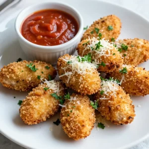 Here&rsquo;s what you need for Garlic Parmesan Chicken Bites: - 1 lb (450g) boneless, skinless chicken breasts - 1/2 cup grated Parmesan cheese - 1 cup breadcrumbs (preferably panko) - 2 tablespoons garlic powder - 1 tablespoon dried Italian herbs - 1/2 teaspoon red pepper flakes (optional) - Salt and pepper to taste - 2 large eggs - 1/4 cup fresh parsley (for garnish) - Olive oil spray Gathering these ingredients is easy. First, get chicken breasts. Cut them into small, bite-sized pieces. Next, grab some grated Parmesan cheese for that rich, cheesy flavor. Use panko breadcrumbs for extra crunch. For flavor, we need garlic powder and dried Italian herbs. The herbs bring a nice mix of flavors. If you like some heat, add red pepper flakes. Don&rsquo;t forget salt and pepper to season. You also need eggs. They help the breadcrumbs stick to the chicken. Finally, fresh parsley adds a pop of color and freshness. Olive oil spray helps crisp the bites as they bake. With these ingredients, you are ready to make a tasty dish that everyone will love! {{ingredient_image_1}} Start by setting your oven to 400&deg;F (200&deg;C). This heat makes the chicken bites cook nice and crispy. While it warms up, grab a baking sheet and line it with parchment paper. This step helps with easy cleanup and keeps the chicken from sticking. In a medium bowl, mix the breadcrumbs, grated Parmesan cheese, garlic powder, dried herbs, and red pepper flakes. Add salt and pepper to taste. Stir everything together until it looks uniform. This mixture will give your chicken bites a tasty, crunchy coating. Next, take another bowl and beat the eggs until they are well mixed. Dip each chicken piece into the eggs. Let any extra egg drip off. Then, roll the chicken in the breadcrumb mix. Press gently to make sure it sticks well. Place the coated chicken pieces on your baking sheet, leaving space between them for even cooking. Once your oven is ready, pop the baking sheet inside. Bake the chicken bites for 15 to 20 minutes. You want them to be fully cooked and golden brown. Keep an eye on them to avoid burning. The smell will drive you wild! After baking, take the chicken bites out of the oven. Let them cool for a few minutes. This makes them easier to eat. Before serving, sprinkle fresh parsley on top for a nice pop of color. For a fun twist, serve them with marinara sauce for dipping. To get that perfect crunch, use panko breadcrumbs. They have a light and airy texture. This helps the chicken bites stay crispy. Make sure to spray a little olive oil on top before baking. This adds moisture and keeps them golden brown. Start with fresh, boneless chicken breasts. Cut them into even pieces for uniform cooking. Pat the chicken dry with paper towels. This step removes excess moisture and helps the coating stick better. Dip each piece in beaten eggs before coating. This ensures the breadcrumbs cling well. Bake the chicken bites at 400&deg;F for 15 to 20 minutes. Check for a golden color and make sure the chicken is cooked through. Use a meat thermometer to check the inside temperature. It should reach 165&deg;F for safety. If your bites are small, check them early to avoid overcooking. Pro Tips Use Panko Breadcrumbs: For an extra crunchy texture, opt for panko breadcrumbs instead of regular ones. Marinate for Flavor: Consider marinating the chicken bites in a mixture of olive oil, garlic, and herbs for at least 30 minutes before coating for deeper flavor. Check for Doneness: Use a meat thermometer to ensure the chicken reaches an internal temperature of 165&deg;F (75&deg;C) for safe consumption. Customize Spices: Feel free to adjust the amount of red pepper flakes or add additional spices to cater to your heat preference. {{image_2}} If you like heat, add red pepper flakes. Use 1 teaspoon for a mild kick. For more heat, go for 1 tablespoon. You can also mix in some hot sauce into the egg wash. This adds a nice flavor and spice. Serve with a cool dip, like ranch, to balance the heat. You can change the herbs for a new taste. Try fresh rosemary or thyme for a bright flavor. Chopped fresh basil adds a sweet note. Mix herbs into the breadcrumb mix for more flavor. Fresh herbs bring a garden taste that shines. To make this dish gluten-free, use gluten-free breadcrumbs. Look for brands that match the texture of panko. You can also crush gluten-free crackers as a substitute. Serve with gluten-free sauces for dipping. These changes keep the dish tasty and friendly for everyone. To keep your Garlic Parmesan Chicken Bites fresh, store them in an airtight container. Make sure they cool down first. Place a paper towel in the container to absorb moisture. This helps keep the chicken bites crispy. You can store them in the fridge for up to three days. When it's time to enjoy leftovers, the oven works best. Preheat your oven to 350&deg;F (175&deg;C). Spread the chicken bites on a baking sheet. Heat for 10-15 minutes or until they are hot. This method keeps them crunchy. You can also use a microwave, but be careful. The bites may become soggy if microwaved too long. If you want to save some for later, freezing is a great option. Place cooled chicken bites in a single layer on a baking sheet. Freeze them for about an hour. Once frozen, transfer them to a freezer bag. Make sure to squeeze out as much air as possible. They can last up to three months in the freezer. When ready to eat, bake them straight from the freezer. Just add a few extra minutes to the cooking time. Yes, you can use chicken thighs. They add extra flavor and moisture. Thighs have more fat, which makes them juicy. Just cut them into bite-sized pieces like the breasts. Cook times may vary slightly, so check for doneness. To ensure the chicken bites are cooked, use a meat thermometer. Aim for an internal temperature of 165&deg;F (75&deg;C). If you don't have a thermometer, cut a piece open. The meat should be white and juices should run clear. These bites pair well with many sides. Consider serving them with marinara sauce for dipping. You can also add a fresh salad or roasted veggies. For a tasty touch, serve with garlic bread or creamy mashed potatoes. Yes, an air fryer works great for this recipe! Preheat the air fryer to 380&deg;F (193&deg;C). Place the chicken bites in a single layer. Cook for about 10-12 minutes, shaking the basket halfway through. This gives a nice crispy texture. We explored a tasty way to make Garlic Parmesan Chicken Bites. You learned about the key ingredients, easy steps for preparation, and helpful tips for success. I shared fun variations and storage ideas to make this dish last longer. Remember, making these bites is simple, and you can adjust them to fit your taste. Enjoy creating this yummy treat!