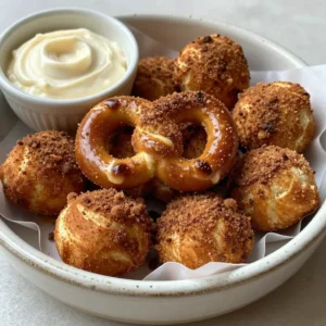 - 1 &frac12; cups warm water (110&deg;F to 115&deg;F) - 1 packet (2 &frac14; teaspoons) active dry yeast - 1 tablespoon granulated sugar - 4 cups all-purpose flour - 1 teaspoon salt - &frac12; cup baking soda - 1 large egg (beaten for egg wash) - &frac12; cup unsalted butter, melted - &frac12; cup granulated sugar (for coating) - 2 teaspoons ground cinnamon You can swap active dry yeast with instant yeast. Use the same amount for instant yeast. If you need a gluten-free option, try a gluten-free flour mix. For a dairy-free version, use a plant-based butter instead of unsalted butter. You can also replace granulated sugar with coconut sugar for a less processed sweetener. Always use fresh yeast for the best rise. Check the expiration date on the packet. For flour, choose a high-quality all-purpose flour for a better texture. When selecting cinnamon, look for ground cinnamon from a reputable brand to ensure a strong flavor. Use real butter for a rich taste in your pretzel bites. {{ingredient_image_1}} To make the dough, start by mixing warm water, yeast, and sugar in a bowl. Let it sit for about 5 minutes. You will see bubbles form on top. This means your yeast is alive! In a larger bowl, combine flour and salt. Pour the yeast mix into the flour. Stir until it forms a dough. Next, knead the dough on a floured surface for 5 to 7 minutes. It should feel smooth and elastic. Now, place the dough in a greased bowl. Cover it and let it rise for 1 hour in a warm spot. It should double in size. After the dough rises, preheat your oven to 425&deg;F. Line a baking sheet with parchment paper. In a large pot, bring 10 cups of water and baking soda to a boil. Punch down the dough and divide it into 8 pieces. Roll each piece into a long rope, about 10 to 12 inches. Cut each rope into 1-inch bites. Carefully drop the bites into the boiling water for 30 seconds. Use a slotted spoon to remove them and place them on your baking sheet. Brush the tops with the beaten egg. Bake for 8 to 10 minutes or until they turn a nice golden brown. Once your pretzel bites are baked, it's time for the sweet part. In a small bowl, mix granulated sugar and cinnamon. Brush the warm bites with melted butter. Then, toss them in the cinnamon sugar mix until fully coated. This adds a delightful sweetness and flavor. Enjoy your warm cinnamon sugar pretzel bites right away! To make great pretzel bites, you need the right dough. Start with warm water, about 110&deg;F to 115&deg;F. This helps the yeast wake up. Mix the yeast with sugar and let it foam. This shows the yeast is alive. When you mix the flour and salt, add the yeast mixture. Stir until a dough forms. Knead the dough for 5-7 minutes. It should be smooth and elastic. If it's too sticky, add a little more flour. If it&rsquo;s too dry, add a splash of water. The perfect color makes your pretzel bites look yummy. Bake them at 425&deg;F (220&deg;C) for 8-10 minutes. Keep an eye on them. They should turn golden brown, not dark brown. If they bake too long, they can taste burnt. Brush the tops with egg wash before baking. This helps them get that nice golden color. Avoid rushing the dough rising. Let it sit in a warm place for about an hour. This helps the dough grow and become fluffy. Don&rsquo;t skip the boiling step. Boiling the pretzel bites in baking soda water gives them a unique flavor. Also, make sure to coat them in the cinnamon sugar right after baking. If you wait too long, the butter will cool, and the sugar won't stick. Keep these tips in mind for the best pretzel bites! Pro Tips Use the Right Temperature: Ensure your water is between 110&deg;F to 115&deg;F to activate the yeast effectively without killing it. Knead Thoroughly: Knead the dough until it's smooth and elastic to develop the gluten, which gives the pretzels their chewy texture. Boiling is Key: Boiling the pretzel bites in baking soda water before baking enhances their flavor and gives them a classic pretzel crust. Serve Warm: Pretzel bites are best enjoyed warm, so serve them straight from the oven for the ultimate taste experience. {{image_2}} You can make gluten-free pretzel bites. Use a gluten-free flour blend. Ensure it has xanthan gum for structure. Follow the same steps as the original recipe. The result will be just as tasty! Want to mix up the flavor? Add toppings like chocolate chips or crushed nuts. For a savory twist, try adding cheese. You can sprinkle garlic powder for a unique taste. These changes create exciting new snacks. The classic cinnamon sugar is great, but don't stop there! Try coating your bites in powdered sugar or even crushed candy. For dips, go for caramel sauce or a spicy mustard. Explore these fun options to keep your snack time interesting! To keep your pretzel bites fresh, store them in an airtight container. This helps maintain their soft texture. If you want to keep them longer, place a paper towel in the container. The towel absorbs moisture and helps prevent sogginess. You can store them at room temperature for up to two days. For longer storage, consider refrigeration. Just remember to let them cool completely before sealing. When you want to enjoy your pretzel bites again, reheating is easy. Preheat your oven to 350&deg;F (175&deg;C). Place the pretzel bites on a baking sheet. Bake them for about 5-7 minutes. This warms them up and keeps them soft. Avoid using a microwave, as it can make them chewy and tough. Freezing pretzel bites is a smart way to save them for later. First, let them cool completely. Then, place them in a single layer on a baking sheet. Freeze them for about an hour until firm. Once frozen, transfer them to a freezer-safe bag. They can last up to three months in the freezer. When you're ready to eat, reheat them directly from frozen. Enjoy warm, fresh bites any time! Yes, you can use instant yeast. It works well in this recipe. Instant yeast does not need proofing like active dry yeast. Just mix it directly with the flour. Use the same amount, 2 &frac14; teaspoons, for best results. This can save you time and make the process easier. Look for a golden brown color. The bites should rise and puff up nicely. If they are firm to the touch and golden on top, they are done. You can also use a toothpick to check the center. If it comes out clean, your pretzel bites are ready. I love serving pretzel bites with a few tasty dips. Here are some great options: - Cream cheese dip - Melted chocolate sauce - Spicy mustard - Cheese sauce - Caramel sauce These dips add fun flavors and make your snack even better! Making cinnamon sugar pretzel bites is simple and fun. We covered ingredients, preparation, and tips to enhance your bites. Remember the key steps: prepare the dough, boil and bake, then coat with cinnamon sugar. Consider variations for gluten-free options or new flavors. Store extras for later enjoyment or freeze them for future snacks. By avoiding common mistakes, you can achieve that perfect golden color. Enjoy making these treats and tasting that sweet crunch!