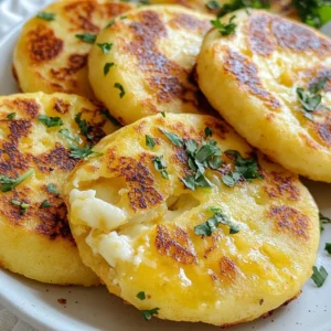 - 2 cups pre-cooked white cornmeal (masarepa) - 2 1/2 cups warm water - 1 teaspoon salt - 1 cup shredded queso blanco or mozzarella cheese - 2 tablespoons butter, melted The key to great arepas con queso starts with the right ingredients. First, you'll need pre-cooked white cornmeal, known as masarepa. This cornmeal gives the arepas their signature texture. Next, warm water helps the dough come together smoothly. Salt adds flavor, while shredded cheese brings that melty goodness inside. Finally, a bit of melted butter helps give the outside a lovely golden finish. - Fresh cilantro, chopped for garnish - Sliced avocado - Salsa for dipping Garnishes make your arepas shine. Fresh cilantro adds a burst of flavor. Sliced avocado provides creaminess. A side of salsa can add a nice kick. You can mix and match these garnishes to create a dish that looks as good as it tastes! {{ingredient_image_1}} To start, you need to mix the cornmeal and salt. In a large bowl, combine 2 cups of pre-cooked white cornmeal with 1 teaspoon of salt. Gradually add 2 1/2 cups of warm water. Stir until the dough is smooth and holds together well. Next, let the dough rest for about 5 minutes. This step helps the dough hydrate, making it easier to shape. A well-hydrated dough will give you better arepas. Now it's time to shape your arepas. Divide the dough into 8 equal portions. Roll each portion into a ball, then flatten each ball into a disc about 1/2-inch thick. For the filling, take half of the discs and place a spoonful of shredded cheese in the center. You can use queso blanco or mozzarella cheese for a great taste. Cover with the other half of the discs. Press the edges firmly to seal them well. This step keeps the cheese inside while cooking. You can cook the arepas in two ways. First, heat a non-stick skillet or griddle over medium heat. Add some melted butter to the pan. Cook the arepas for about 5-7 minutes on each side. They should turn golden brown and be fully cooked. If you prefer a crispier texture, bake the arepas in the oven. Preheat it to 375&deg;F (190&deg;C) and cook for 10-15 minutes. After cooking, let them cool slightly. Then slice them open to reveal the melty cheese inside. Enjoy your homemade arepas con queso! To make the best arepas, focus on the dough. You want the dough to be smooth and not sticky. Mix the cornmeal and salt well. Gradually add warm water while stirring. This helps you get the right consistency. After mixing, let the dough rest for five minutes. This step helps the cornmeal soak up the water. For cooking, use medium heat on your skillet or griddle. This ensures the outside gets golden brown while the inside stays soft. If you want a crispier texture, consider baking them at 375&deg;F (190&deg;C) for about 10 to 15 minutes. This method gives a great crunch. When serving arepas con queso, think about what goes well with them. Fresh cilantro adds a nice touch. You can also offer sliced avocado on the side. A bowl of salsa for dipping is a great choice too. For presentation, serve the warm arepas on a wooden board. This looks nice and rustic. Garnish with chopped cilantro for a pop of color. This makes your dish more inviting and fun to eat. Pro Tips Tip Title: Use Fresh Ingredients: For the best flavor, use fresh queso blanco or mozzarella cheese. Fresh cheese melts better and provides a creamier texture to your arepas. Tip Title: Rest the Dough: Allowing the dough to rest for 5 minutes is crucial. This hydration time ensures the arepas are soft and pliable, making them easier to shape and cook. Tip Title: Perfect Cooking Temperature: Cooking arepas at medium heat allows them to brown evenly without burning. Adjust the heat as needed, especially if they start to brown too quickly. Tip Title: Customize Fillings: Feel free to experiment with different fillings like seasoned ground beef, black beans, or saut&eacute;ed vegetables for a unique twist on traditional arepas. {{image_2}} You can change up the cheese in your arepas. Try using queso de mano for a fresh twist. Cheddar works great too, giving a sharp flavor. Adding spices or herbs can enhance your filling. A dash of cumin or some fresh parsley adds depth. Experiment to find what you love. You can fill arepas with meats or veggies for a hearty meal. Shredded chicken or black beans make tasty options. If you crave something sweet, try adding jam or chocolate. A spoon of dulce de leche can make a delightful treat. These variations make arepas fun and versatile! To keep your cooked arepas fresh, place them in an airtight container. You can store them in the refrigerator for up to three days. Before storing, let them cool to room temperature. This helps prevent moisture build-up. When you are ready to eat, simply reheat them in a skillet. They will taste great! You can freeze uncooked arepas for up to three months. To do this, place them in a single layer on a baking sheet. Once frozen, transfer them to a freezer bag. For cooked arepas, allow them to cool first. Then, store them in an airtight container or freezer bag. To reheat cooked arepas, you can use a skillet or an oven. If using a skillet, heat over low heat until warmed through. If using an oven, preheat to 375&deg;F (190&deg;C) and bake for about 10 minutes. This keeps them crispy on the outside and warm inside. Enjoy your delicious arepas at any time! Arepas con Queso are a tasty dish from Venezuela. They are made from cornmeal dough. The dough is shaped into round patties and filled with cheese. These golden treats are crispy on the outside and soft on the inside. The melting cheese makes every bite special. Arepas are often served for breakfast or as a snack. You can top them with avocado or salsa for extra flavor. Yes, you can make the dough ahead of time. Mix the cornmeal and salt with water as usual. After mixing, let the dough rest. Then, wrap it tightly in plastic wrap. Store the dough in the fridge for up to two days. When you&rsquo;re ready to cook, shape and fill the arepas. If you want to store it longer, freeze the dough. Just make sure to thaw it before using. You can use many types of cheese for Arepas. Queso blanco is a popular choice. It melts well and adds great taste. Mozzarella is another good option for its stretchiness. If you like stronger flavors, try queso de mano or even cheddar. Feel free to mix cheeses for a unique flavor. Adding herbs or spices can also give your arepas a personal touch. Arepas con Queso are a tasty treat made from simple ingredients like cornmeal, cheese, and butter. You learned how to make the dough, shape the arepas, and cook them in different ways. I shared tips for perfecting the texture and the best ways to serve them. You can even personalize your arepas with various cheeses or fillings. Remember, good storage will keep them fresh longer. Enjoy making this flavorful dish that brings a taste of Venezuela to your kitchen!